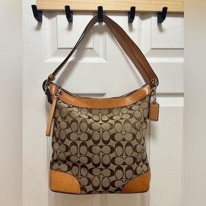 Coach VINTAGE H3K-6346 Signature C Canvas Slim Hobo Shoulder/Crossbody Bag GUC